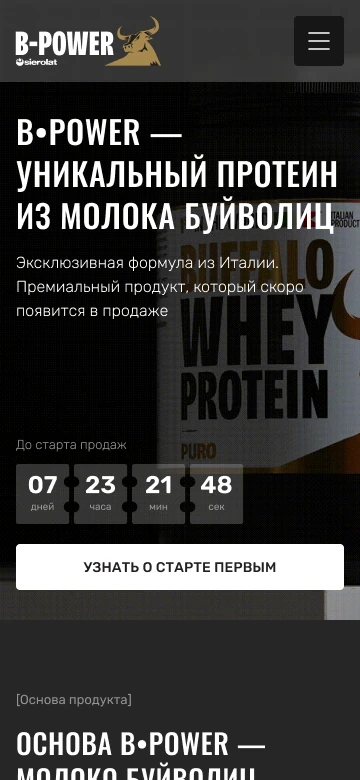 Макет мобильного лендинга
